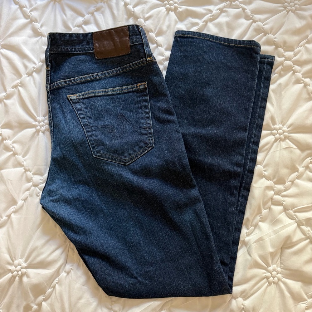 Men’s AG Adriano Goldschmied The Everett Slim Straight Jeans – 32x32 Dark Wash